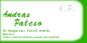 andras palcso business card